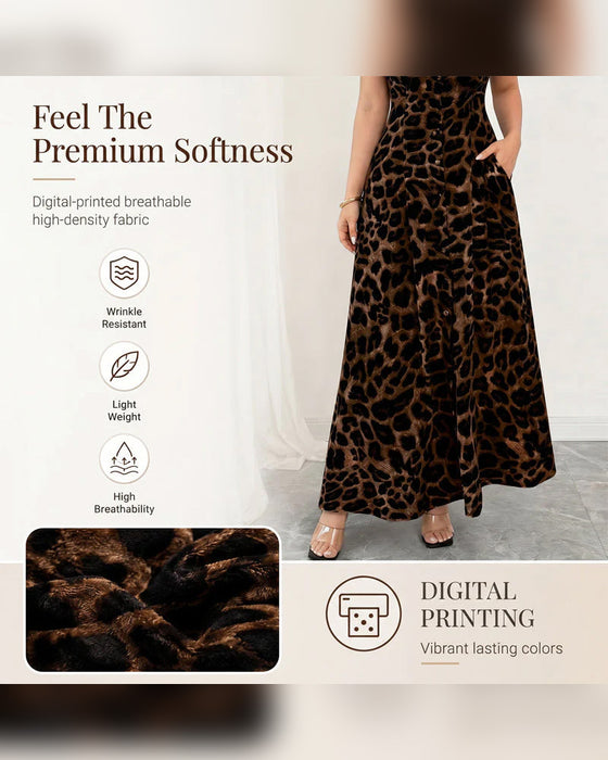Casual Leopard Maxi Dress