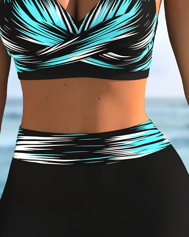 Gradient Cross Boyshort Bikini