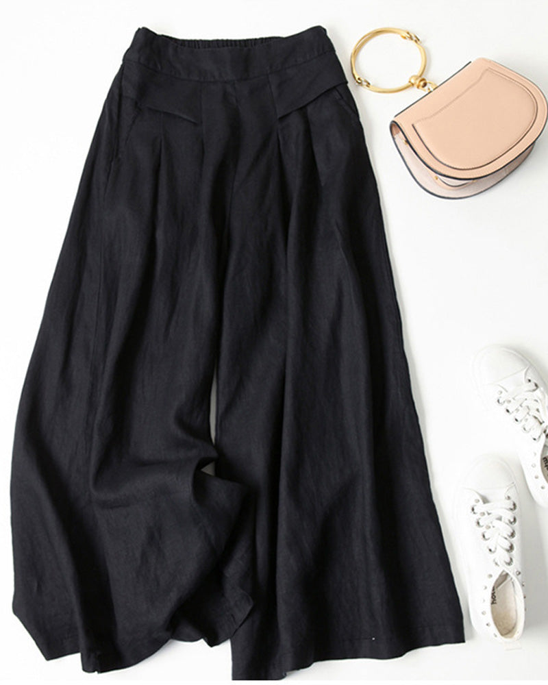 Loose High-Waist Slimming Cropped Pants