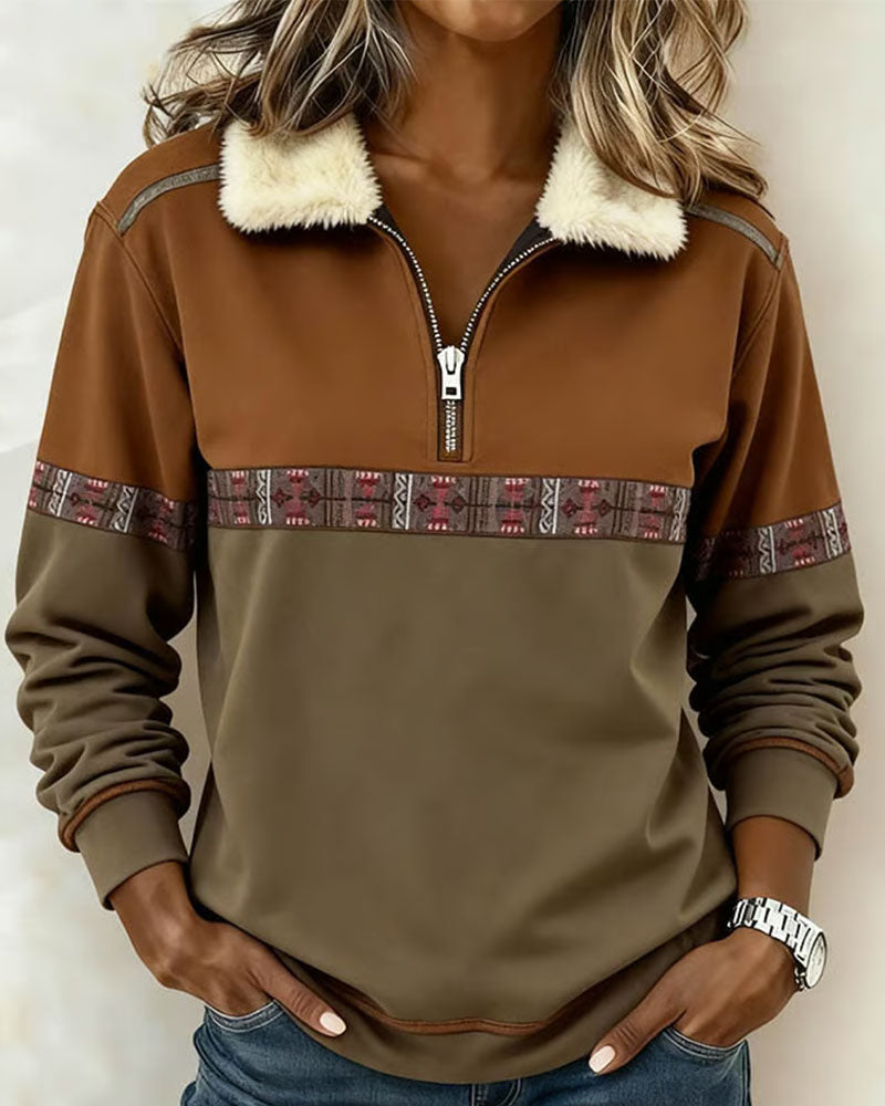 Fleece Color-Block Half-Zip Sweatshirt