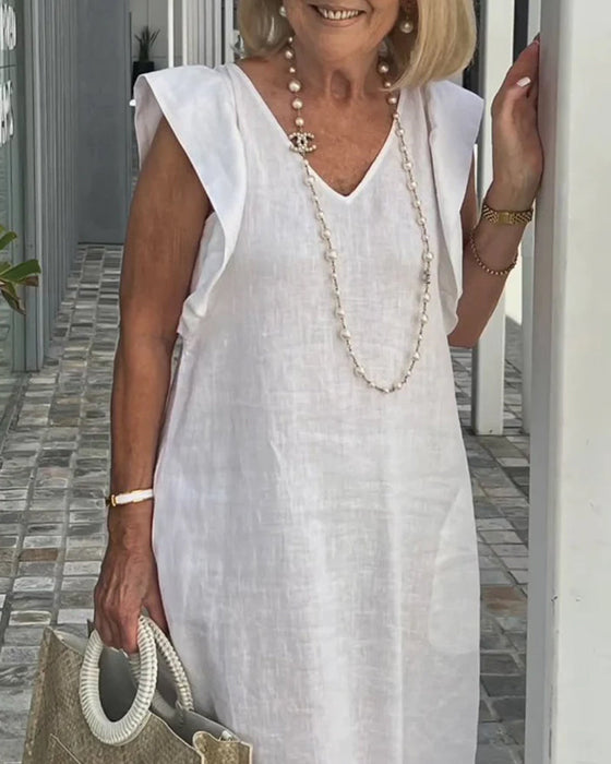 Sleeveless artistic casual dress