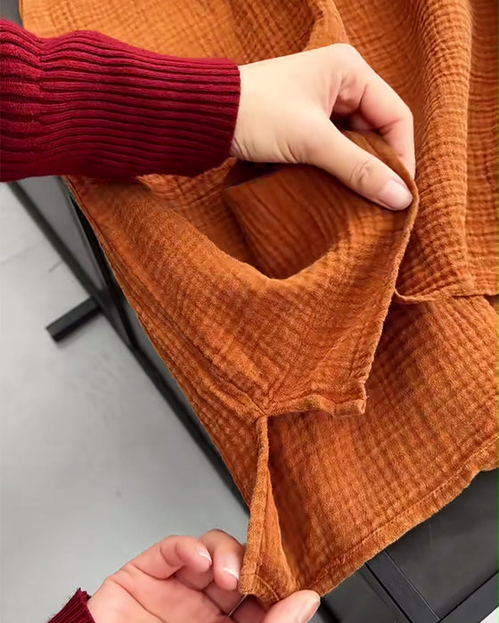 Lapel Solid Color Simple Long Sleeve Dress