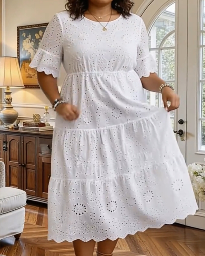 French Style Hollow Out Elegant Dress