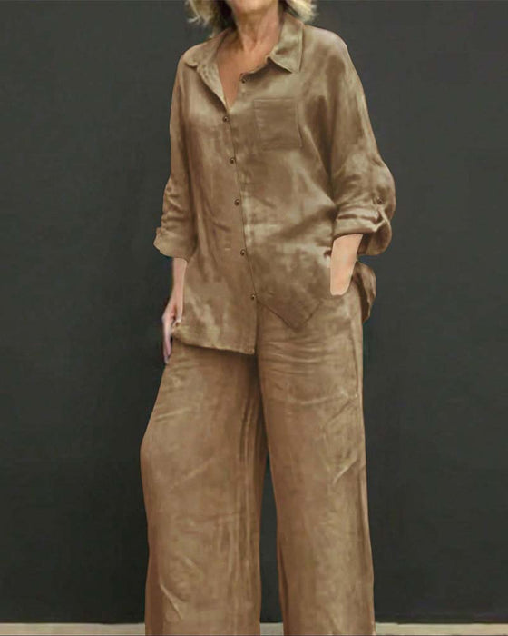 Long Sleeve Shirt Elastic Long Set