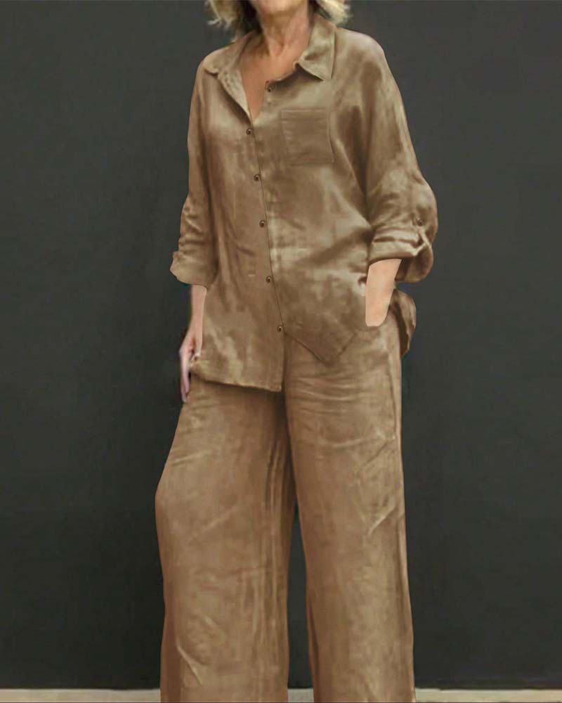 Long Sleeve Shirt Elastic Long Set