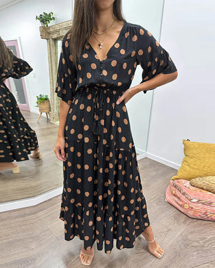 Casual polka dot strappy dress