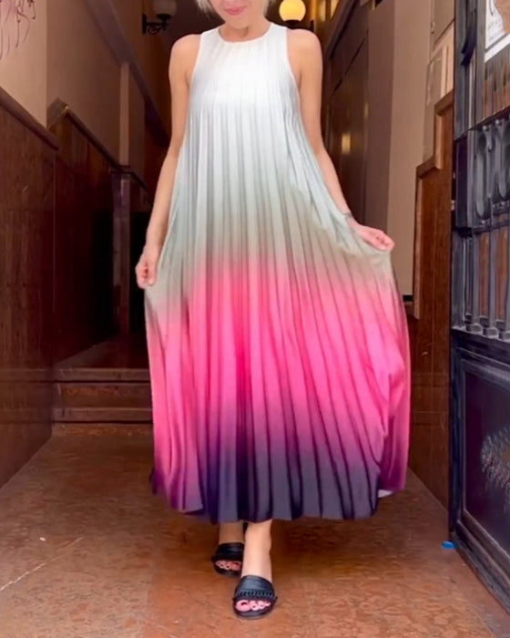 Gradient sleeveless long dress