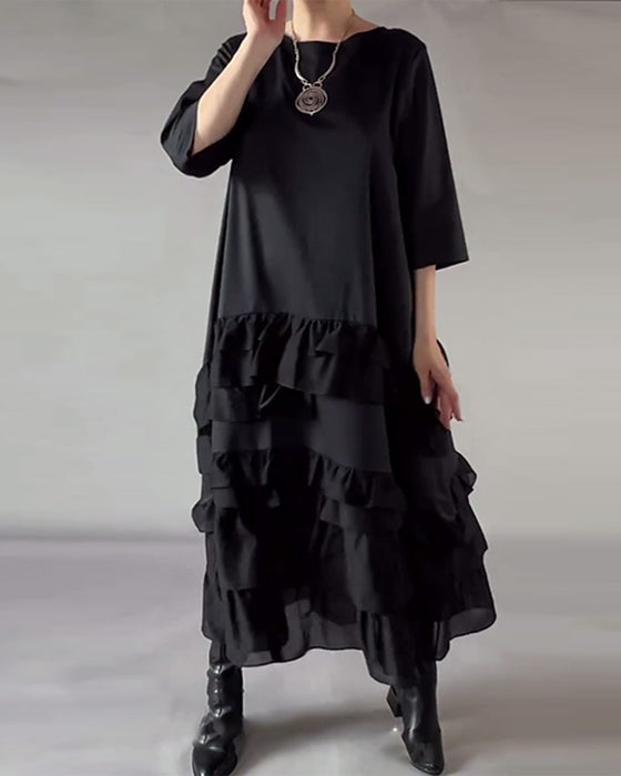 Round Neck Double-Layered Dress