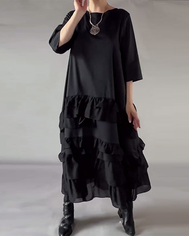 Round Neck Double-Layered Dress