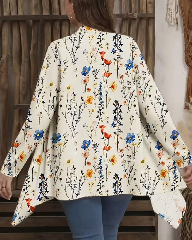 Floral Fake Two-Piece Top