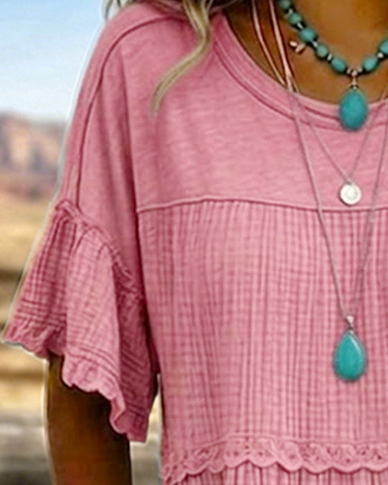 Short Sleeve Pocket Long Dress