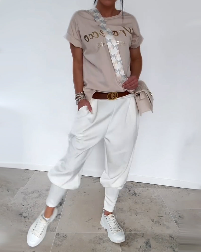 Fashion Solid Color Cropped Pants