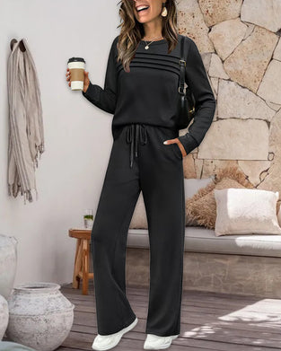 Temperamental Crew Neck Ruched Set