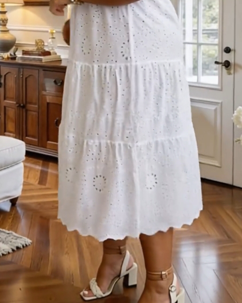 French Style Hollow Out Elegant Dress