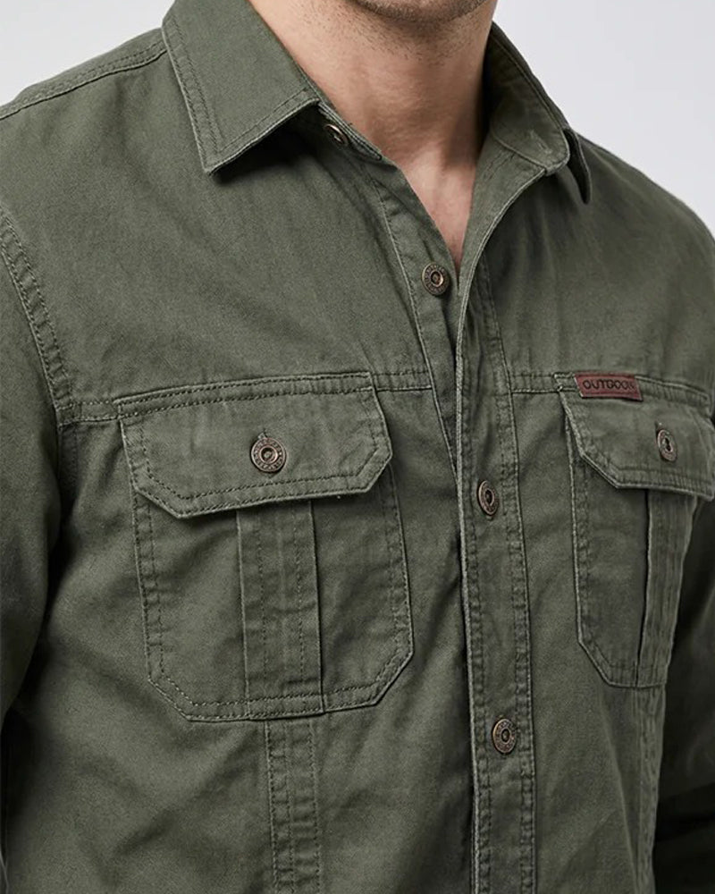 Men's Workwear Pocket Solid Color Shirt
