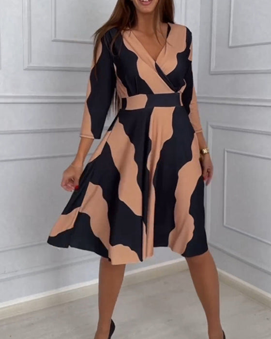 Vintage A-Line Dress with Print