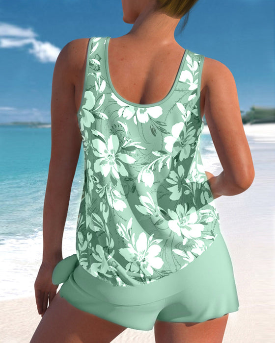 Versatile casual printed tankini