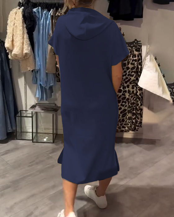 Hooded Casual Drawstring Dress