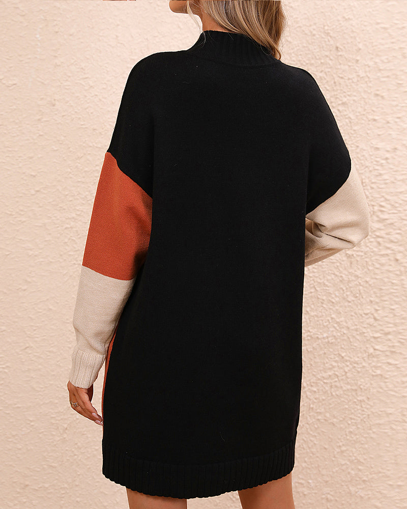 Casual Long Sweater with Crew Neck