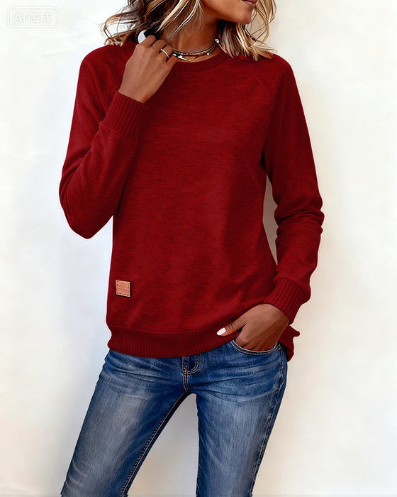 Round Neck Fashionable Casual Sweatshirt