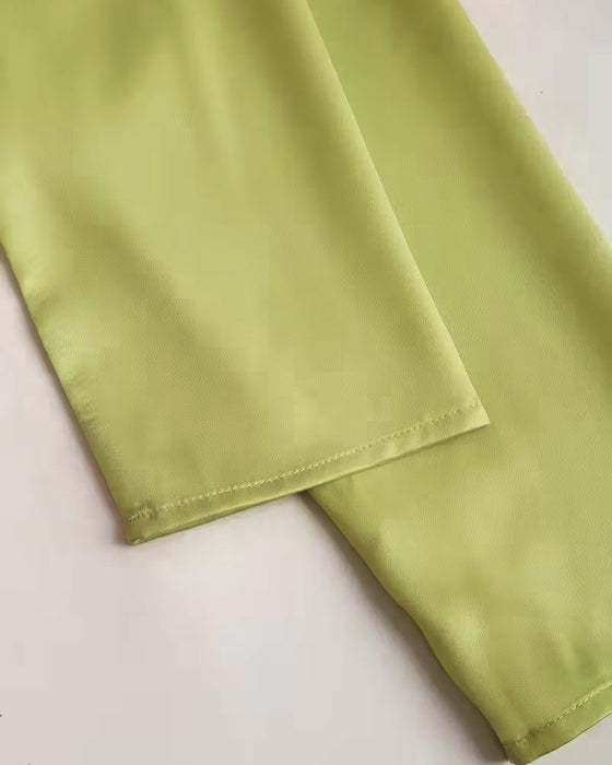 Lapel Straight Shoulder Printed Blouse