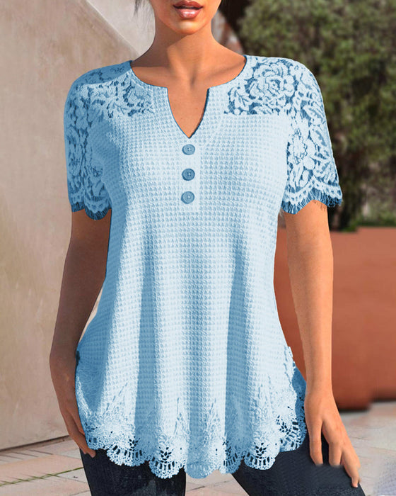 Lace Short Sleeve T-Shirt