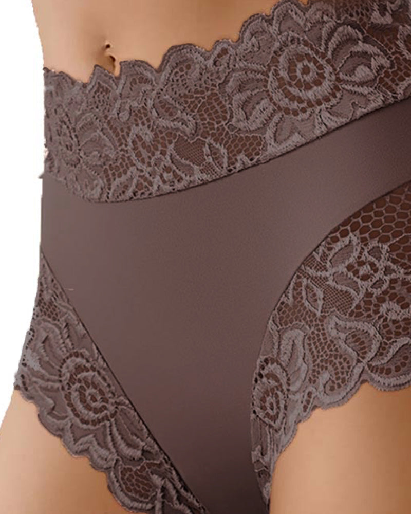 Solid Color Lace Panties