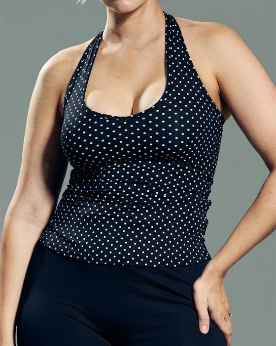Halter Neck Polka Dot Tank Top