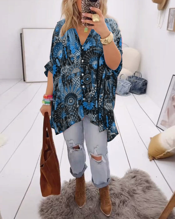 Loose Fashion Printed Blouse