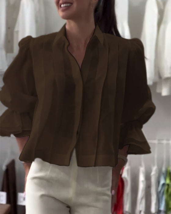 Puff Sleeve Ruffle Shirt