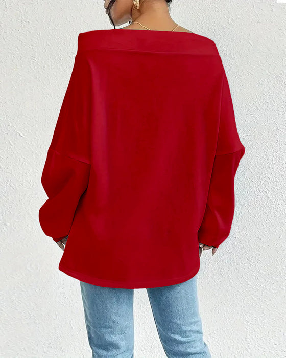 Fashion Solid Color Sweatshirt