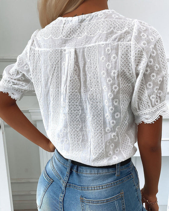 Eyelash Lace Short Sleeves
