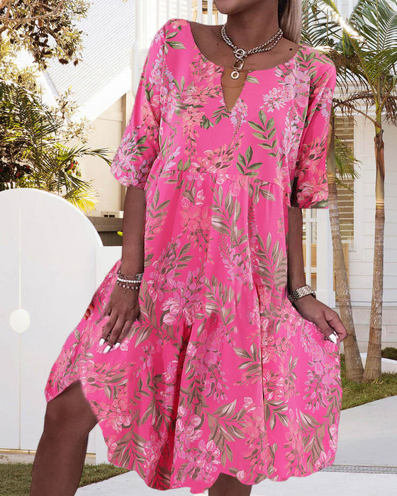 Floral Print Shift Dress