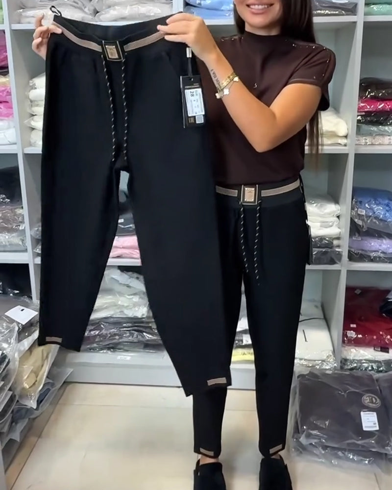 Stylish Drawstring Elastic Waist Pants