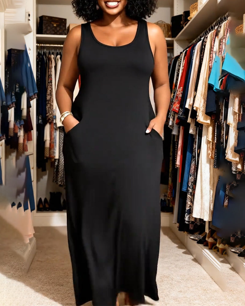 Sleeveless Long A-Line Dress