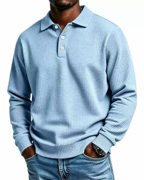 Men's Solid Color Lapel Top
