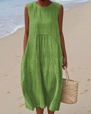 Fresh Print Sleeveless Dress