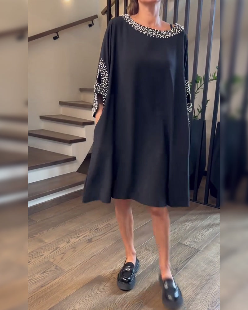 Fashionable Beaded Loose Dress