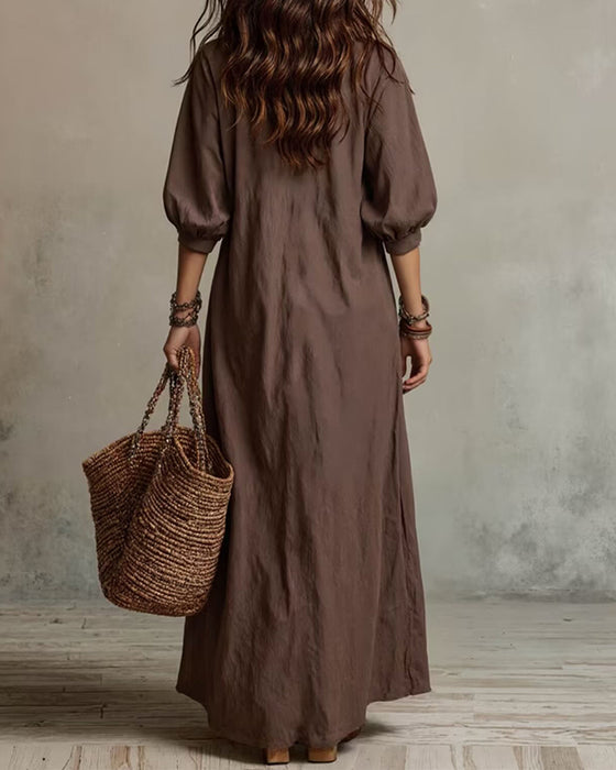 Textured Long Cardigan Shirt Dress