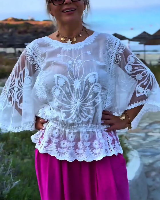 Solid Color Fashionable Blouse