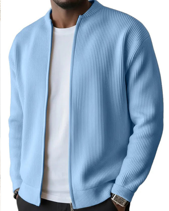 Men's Solid Color Zipper Coat