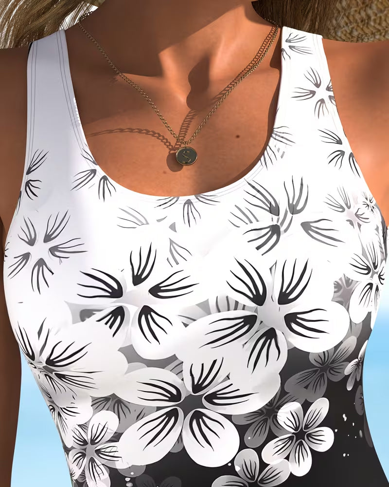 Fashion Floral Print One-Piece