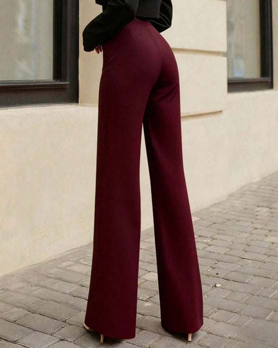 High Waisted Draped Suit Pants