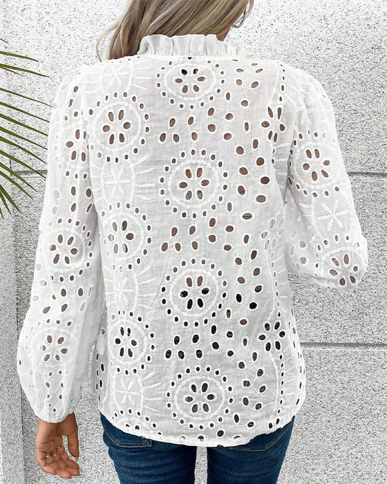 Hollow long sleeve top