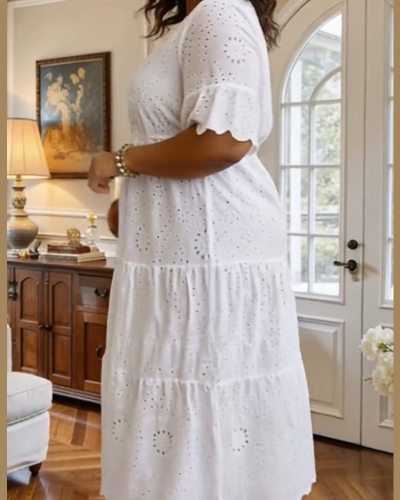 French Style Hollow Out Elegant Dress