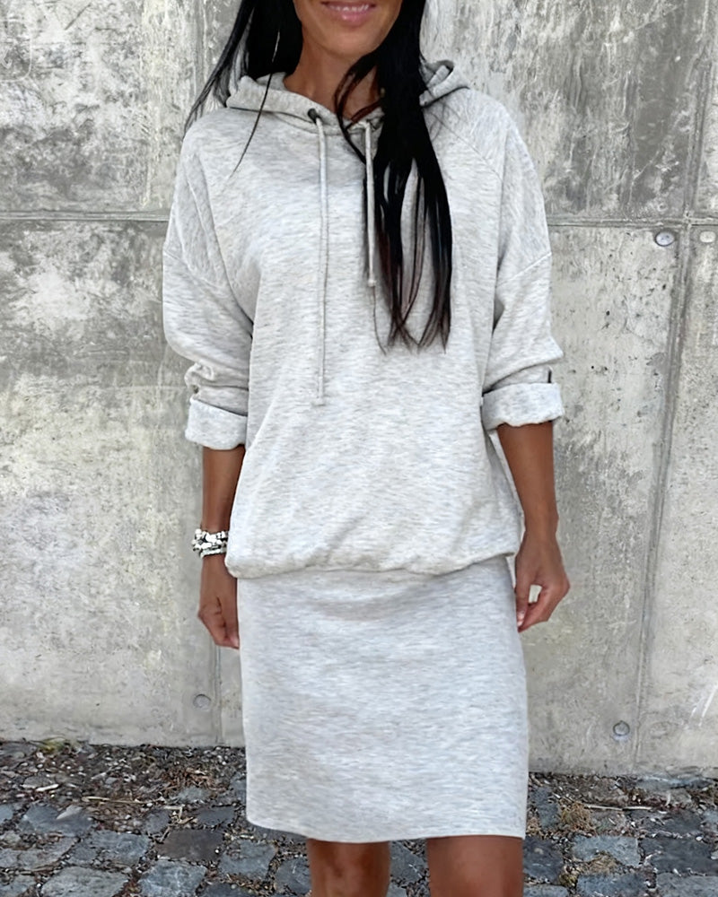 Causal Hooded Sweatshirt Dress