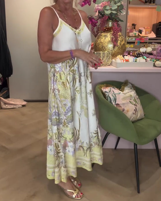 Camisole V-Neck Placement Print Dress