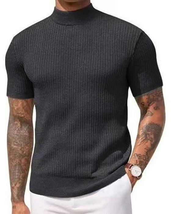 Mock Neck Men‘s Short Sleeve T-Shirt