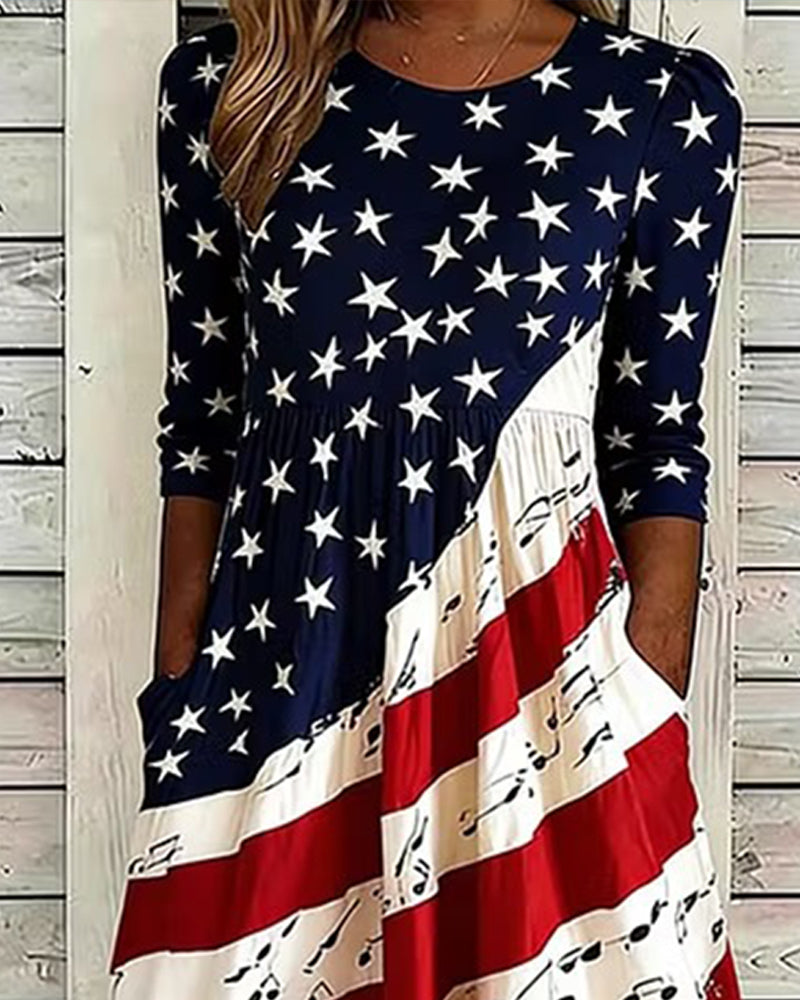 Casual Printed Midi Dress