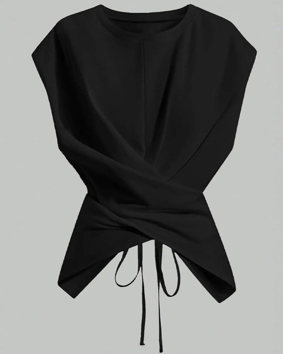 A Cross-Strap Hem Cropped Top